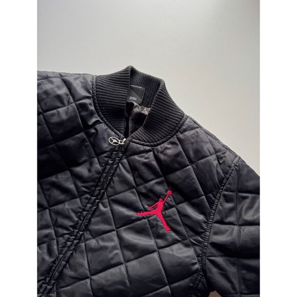 Kids' AIR JORDAN Black Quilted Bomber Jacket, Size M (10-12) - Picture 6 of 14